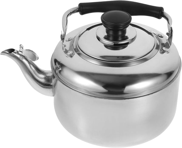KALLORY 1pc Stainless Steel Teapot, Camping Water Kettle, Stainless Steel Tea Kettle for Stove Top