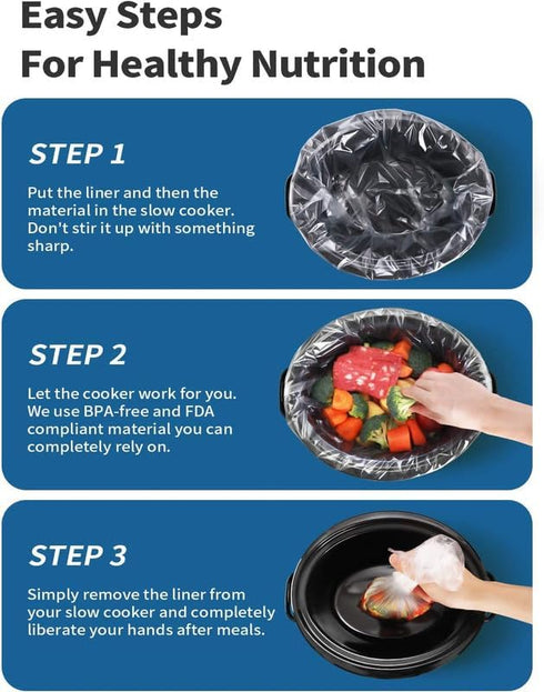 KOOC Slow Cooker Liners 14"x22" - 30 Count Extra Large Disposable Pot Liners for 6 qt to 10 qt Pots
