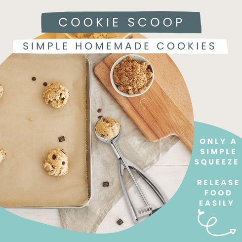 Cookie Scoop, Ice Cream Scoop, 18/8 Stainless Steel, 2Tbsp/30ml/1oz Cookie Dough Scoop with Trigger Release for Baking