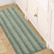 H.VERSAILTEX Non Slip Bath Rugs for Bathroom - Extra Thick Chenille Striped Mats 47" x 17" Sage