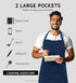 Syntus 4 Pack Adjustable Bib Apron Waterdrop Resistant with 2 Pockets for Cooking Kitchen Aprons for Men Women