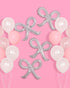 xo, Fetti Party Decorations, Pink Latex + Iridescent Foil Bow Balloons, 20 pk for Bachelorette, Baby Shower Decor