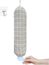 SYIPO Plastic Bag Holder, Wall Mount Organizer for Grocery Storage with Drawstring (Check Gray)