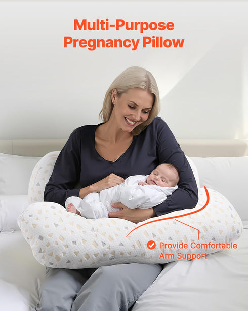 VEVOR Pregnancy Pillows for Sleeping, Adjustable Maternity Pillow for Pregnant Women, Soft Pregnancy Body Pillow
