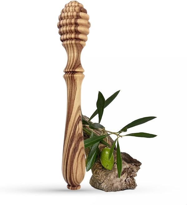 Bitbat Olive Wood Honey Dipper- 6.2 Inch Wooden Honey Spoon, Honey Sticks,a stunning