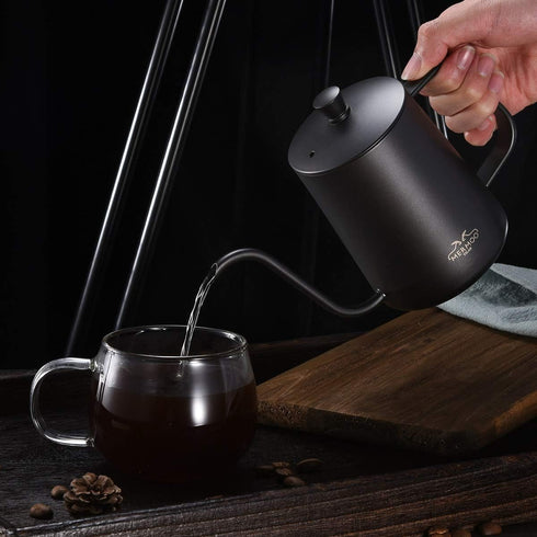 MERMOO YILAN Gooseneck Coffee Kettle 21oz Pour Over Drip Pot 600ml Long Narrow Spout Stainless Steel Water Dripper Kettle for Tea & Coffee(Silver) by MERMOO YILAN