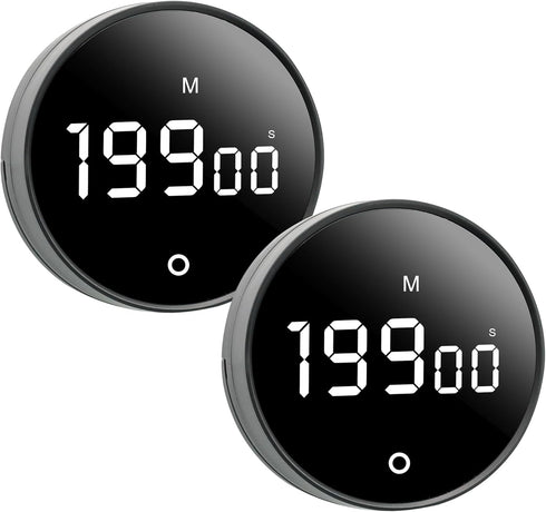BXF SPORTS 2Pcs Digital Kitchen Timer - Magnetic 199-Minute Countdown Countup Timer with Large