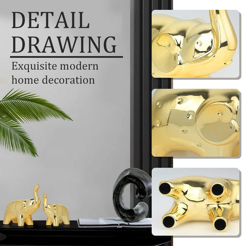 Sgorggo prosfalt A Pair Elephant Statue Home Decor,Modern Style Figurines,Sculpture for Office Desktop Bookshelf Living