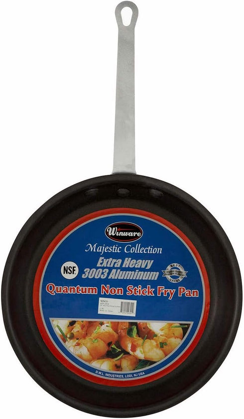 Winco Majestic 14.38" Non-Stick Frying Pan, 14 Inch, Black and Silver