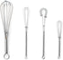 Fox Run Mini Whisks, Set of 4, Chrome Plated, Metallic, 8 x 2 x 1.75 inches
