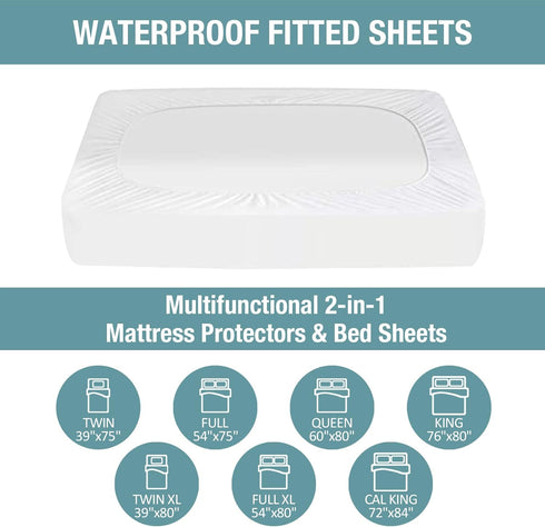 Bedecor Waterproof Full Mattress Protector - Washable Soft Cotton Top Bed Protector for Kids, Pets, Deep Pocket