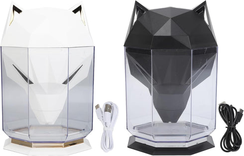 Wolf - Head Aesthetic Air Humidifier, Durable ABS, Decorative Design for Home and Gamers (Black)