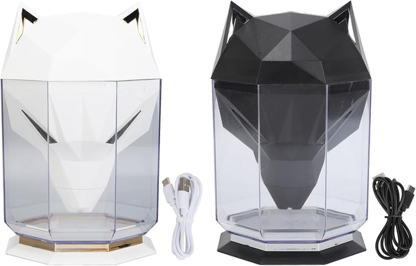 Wolf - Head Aesthetic Air Humidifier, Durable ABS, Decorative Design for Home and Gamers (Black)