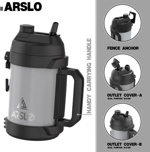 24 108 Sports Water Jug - Gallon Water Bottle - Large Insulated Stainless Steel Bottle for Gym, Workouts, Basketball