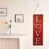 BinaryABC Valentine's Day Wooden Sign Plaque for Door Wall Hanging Decorations (Red)