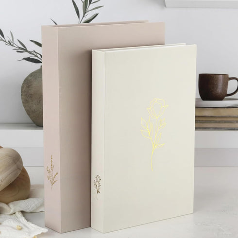 Cinnvoice Set 2 of Aesthetic Decorative Books Boxes, Faux Books Stacked for Decoration for Coffee Tables Modern Home