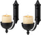 Aimto Wall Sconce Candle Holder Black Wall-Mount Metal Candle Holders Hanging Iron