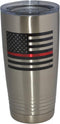 Rogue River Tactical Thin Red Line Flag Firefighter 20 Oz. Travel Tumbler Mug Cup w/Lid, Vacuum Insulated Gift