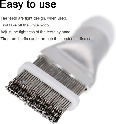 2 PCS Stainless Steel Fin Comb, Air Conditioner Fin Cleaner Repair Tool, Air Conditioning Brush