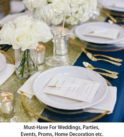 12" 108" ShinyBeauty x Light Gold Sequin Table Runner | Elegant Dining & Coffee Table Decor | Perfect for Christmas