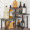 ZHWS Adjustable 3 Tier Kitchen Countertop Organizer, Rustic Grey Bathroom Counter Organizer with 4 Metal Hooks