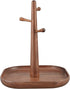 C-Joy Wood Handmade Wooden Key Holder - Decorative Key Rack for Entryway, Jewelry Key Stand Organizer (Walnut)