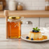 4oz 12 Pack Adabocute Hexagonal Honey Jars - Glass Honey Jars with Gold Lids, Wooden Dippers, Bee Charms and Jutes