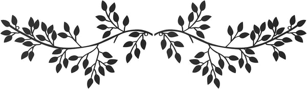 Hotop 2 Pieces Metal Tree Leaf Wall Decor, Olive Branch Leaf Wall Art, Wrought Iron Scroll Sculptures (Classic Style,
