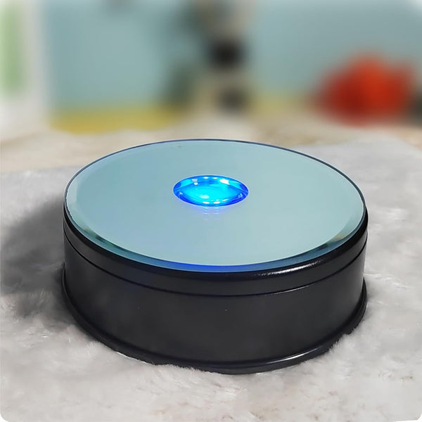 FIEIFI LED Motorized Rotating Light Display Base for Crystals Glass Art Light Turntable