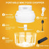 Electric Garlic Chopper Mini, 100ML/3.3FL OZ, Garlic Masher & Mincer with Peeler and Spoon, White