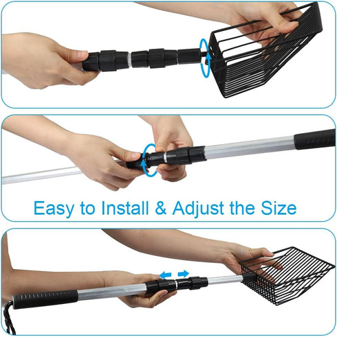 Kalekey 2 Pack Chicken(22.4 42 Inch), Chicken Poop Scooper, Stretchable Litter Scooper for to Detachable Chicken Coop