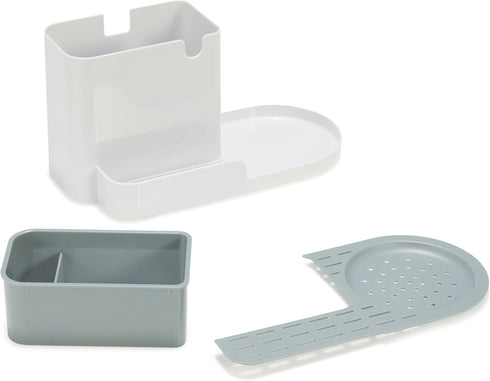Large White Kitchen Sink Organizer for Sponges and Brushes
