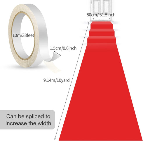 Red Carpet Runner Rug 55gsm Thickness with 1 Piece Carpet Tape for Christmas, Thanksgiving, Wedding Party