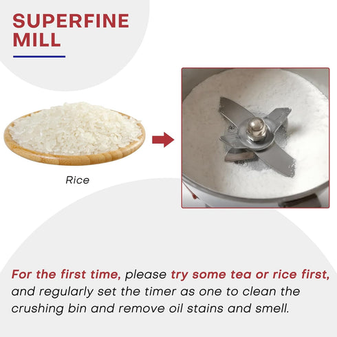 High Speed 150g Electric Grain Mill Machine - Spice Herb Grinder 750W for Kitchen Herb Spice Pepper Coffee