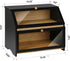 Counter, HOMEKOKO Double Layer Large Bread Box for Kitchen Wooden Large Capacity Bread Storage Bin (Black)