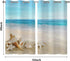 ALALAL Beach Bathroom Curtains, Summer Tropical Starfish Seashell Grommet Privacy Curtain, 2 Panels 26 x 39 Inch