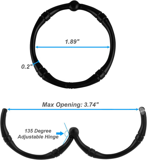 Shower Curtain Hooks - Rustproof Decorative Metal Round Rings for Bathroom Shower Rod, 12 Pack (Black)