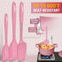 Walfos Silicone Spatula Set of 5, High Heat Resistant Kitchen Scraper Spatulas, Perfect for Cooking, Mixing & Baking