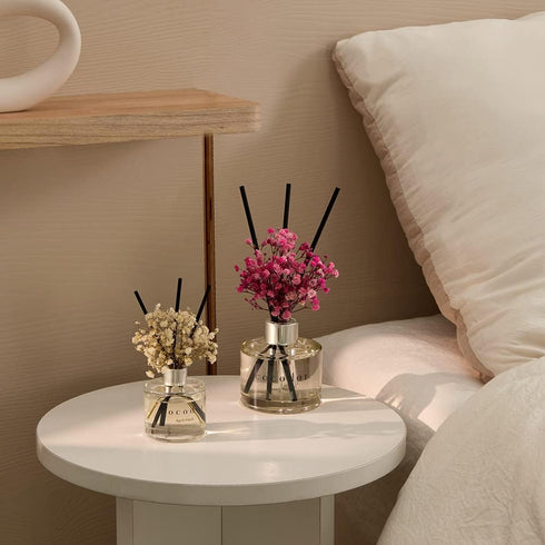 COCODOR 2 Pack Preserved Real Flower Reed Diffuser Set, 6.7oz (200ml) Rose Perfume, Oil Diffuser & Sticks