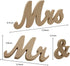 Mr and Mrs Signs Table Decorations, Wooden Freestanding Letters for Rustic Wedding Photo Props