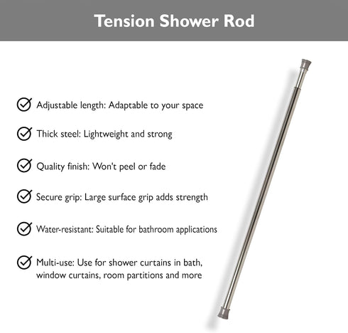 Design House Classic Adjustable Shower Rod, Polished Chrome, 36 to 63-inch, Model 561019