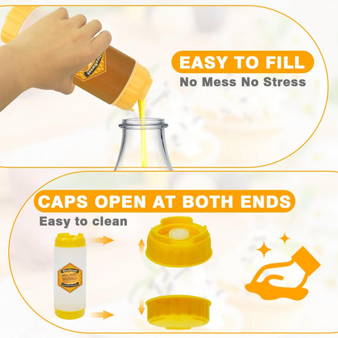 18 Oz Honey Dispenser Honey Dispenser No Drip For Home Kitchen Double Head Extrusion Syrup Dispenser