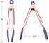 COOK WITH COLOR Stainless Steel Silicone Tipped Tongs Set - 2 Pc Mini Kitchen & BBQ Tongs, Blue