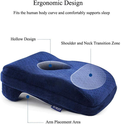 BOLLAER Nap Sleeping Pillow Cushion for Office, Memory Foam Face Down Desk Pillow with Washable Cover