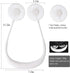 Portable Neck Fan, USB Rechargeable Fan with 3 Adjustable Speeds and LED Lights - White