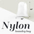 Nylon XL Laundry Bag - Locking Drawstring Closure, Machine Washable, Fits Laundry Basket, White, 30" x 40"