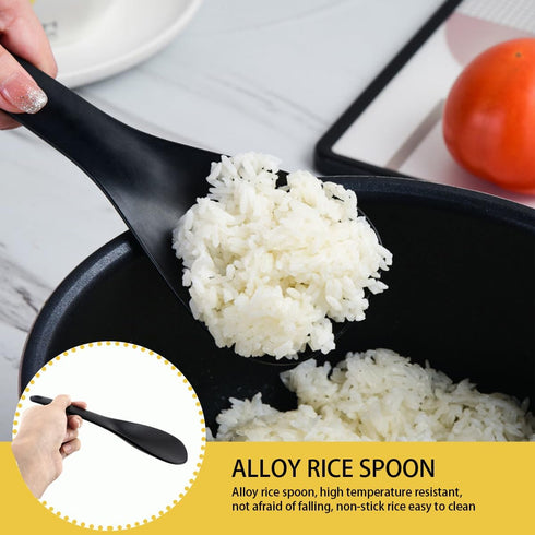 DOERDO 3 Pcs Rice Paddle Spoon, Non-Stick Soup Spoon for Rice Soup Potato Cooking