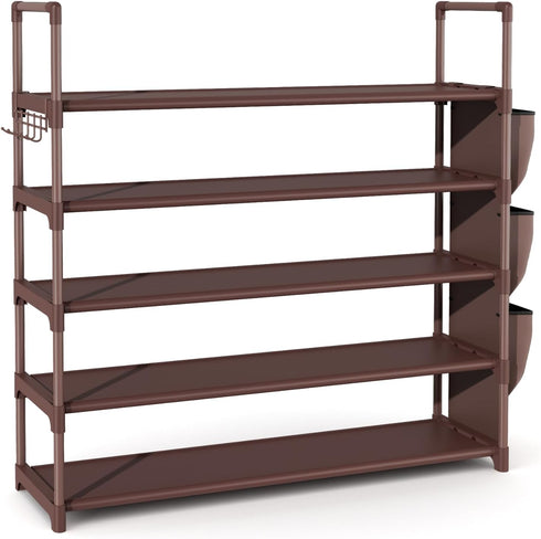 Closet 20-25 5 VILICK Shoe Rack for Shoe Organizer Space Saver Storage for Pair Shoe Shelf with Hook and Side Pocket