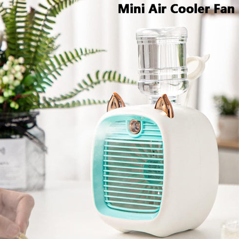 Mini Air Cooler Fan, Portable Air Conditioner 190ml Evaporative Mini Air Conditioner, 3 Speeds Portable Cooler Fan, USB Rechargeable Personal Air Cooler Fan, Yellow