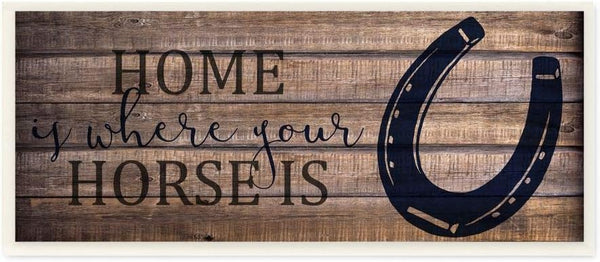 Stupell Industries Home is Where Your Horse is Wall Plaque, 7 x 17, Design by Kim Allen Art